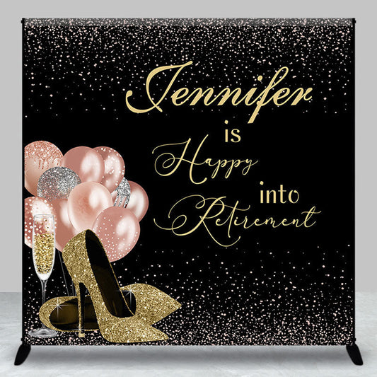 Lofaris Balloon High Heels Black Custom Retirement Backdrop