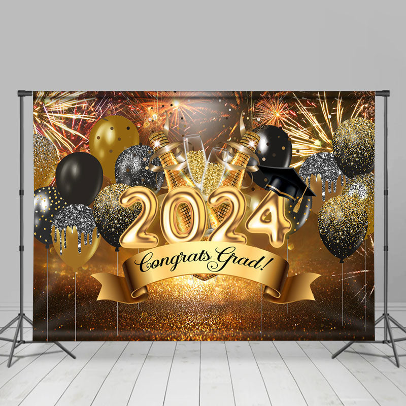 Lofaris Balloon Spark Glitter Congrats Grad 2023 Backdrop