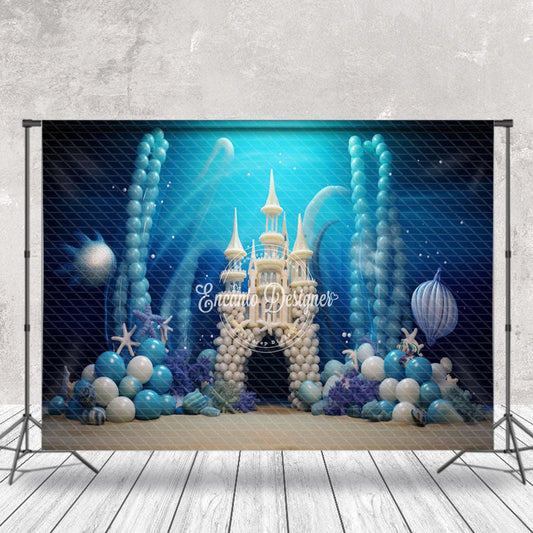 Lofaris Balloons White Castle Birthday Cake Smash Backdrop