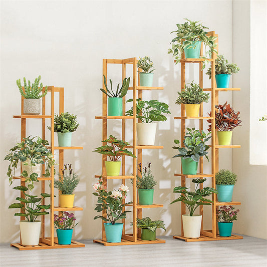 Lofaris Bamboo Plant Stand Rack Multiple Flower Pot Holder