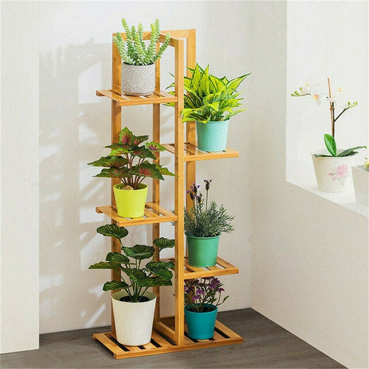 Lofaris Bamboo Plant Stand Rack Multiple Flower Pot Holder