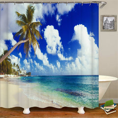 Lofaris Beach Scenery Tropical Plam Tree Shower Curtain