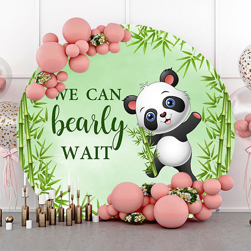 Lofaris Bearly Wait Bamboo Panda Round Baby Shower Backdrop