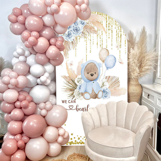 Lofaris Bearly Wait Cute Bear Boho Baby Shower Arch Backdrop