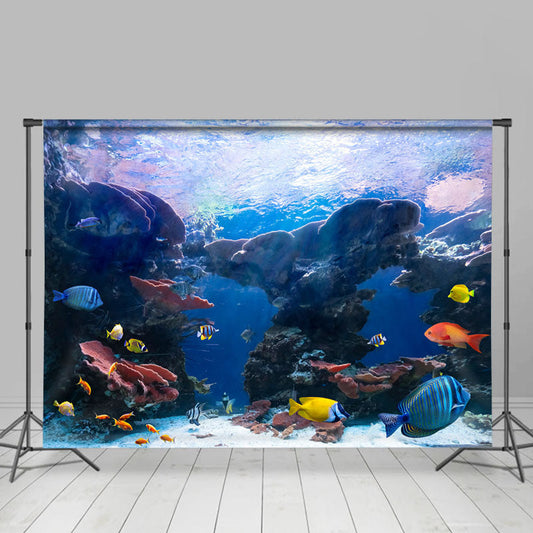 Lofaris Beautiful Colored Aquarium Fish Summer Backdrop