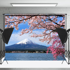 Lofaris Beautiful Mount Fuji Cherry Blossoms Spring Backdrop