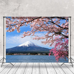 Lofaris Beautiful Mount Fuji Cherry Blossoms Spring Backdrop