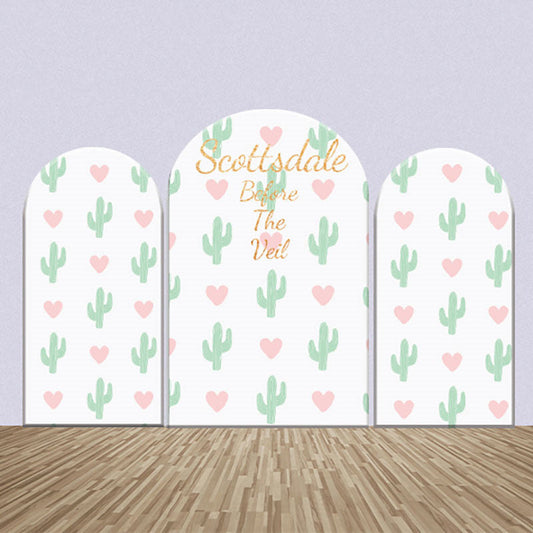 Lofaris Before The Veil Cacti Heart Repeat Arch Backdrop Kit
