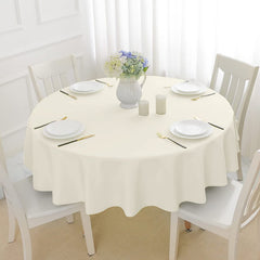 Lofaris Beige 180 GSM Polyester Round Banquet Tablecloth