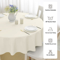 Lofaris Beige 180 GSM Polyester Round Banquet Tablecloth