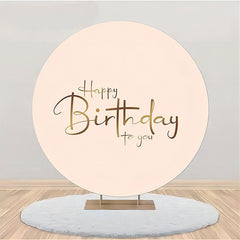 Lofaris Beige And Brown Simple Round Birthday Party Backdrop