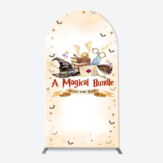 Lofaris Beige Magical Bundle Wizard Arch Baby Shower Backdrop