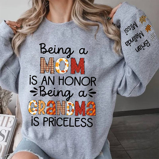 Lofaris Being A Grandma Is Priceless Custom Name Sweatshirt