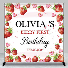 Lofaris Berry Sweet First Personalized Birthday Backdrop