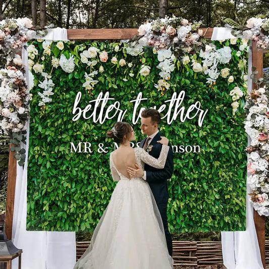 Lofaris Greenery Floral Better Together Backdrop For Wedding
