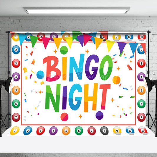 Lofaris Big Lottery Colorful Ball Bingo Night Party Backdrop