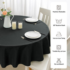 Lofaris Black 180 GSM Polyester Round Banquet Tablecloth