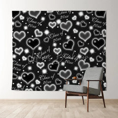 Lofaris Black And Silver Love Glitter Class Of 2022 Backdrop