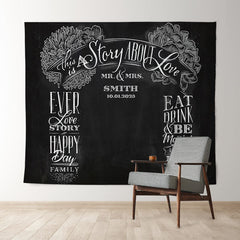 Lofaris Black And White A Story About Love Wedding Backdrop