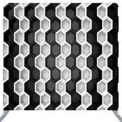 Lofaris Black And White Hexagonal Puzzle Backdrop For Party