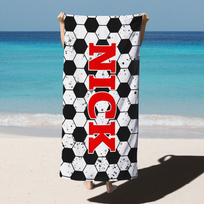 Lofaris Black And White Theme Custom Beach Towel for Boy Gifts