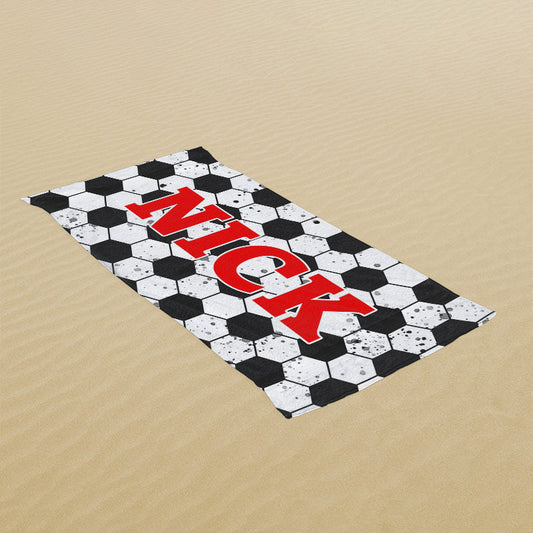 Lofaris Black And White Theme Custom Beach Towel for Boy Gifts