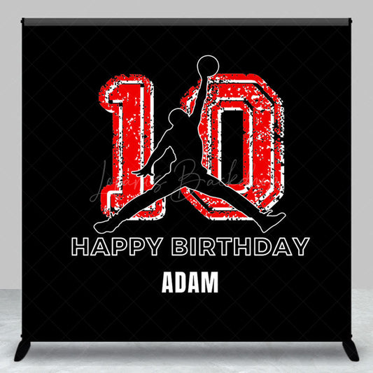 Lofaris Black Basketball Player Dunk 10th Birthday Backdrop