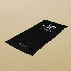 Lofaris Black Bride Groom Custom Name Couple Beach Towel
