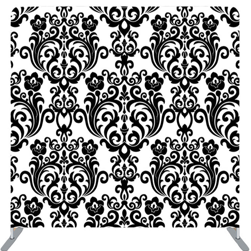 Lofaris Black Crown Demask Pattern White Backdrop For Decor