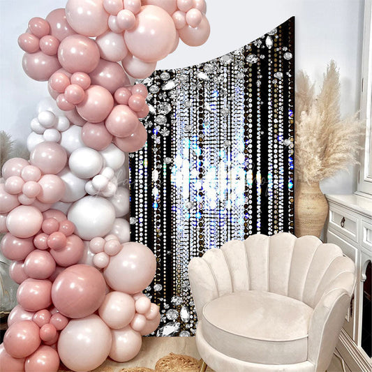 Lofaris Black Diamonds Sparkle Concave Oblique Arch Backdrop