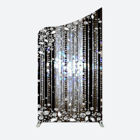 Lofaris Black Diamonds Sparkle Concave Oblique Arch Backdrop