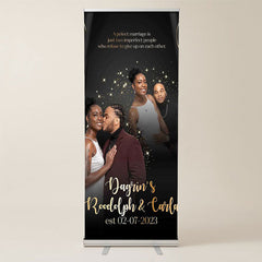 Lofaris Black Glitter Custom Retractable Wedding Banners