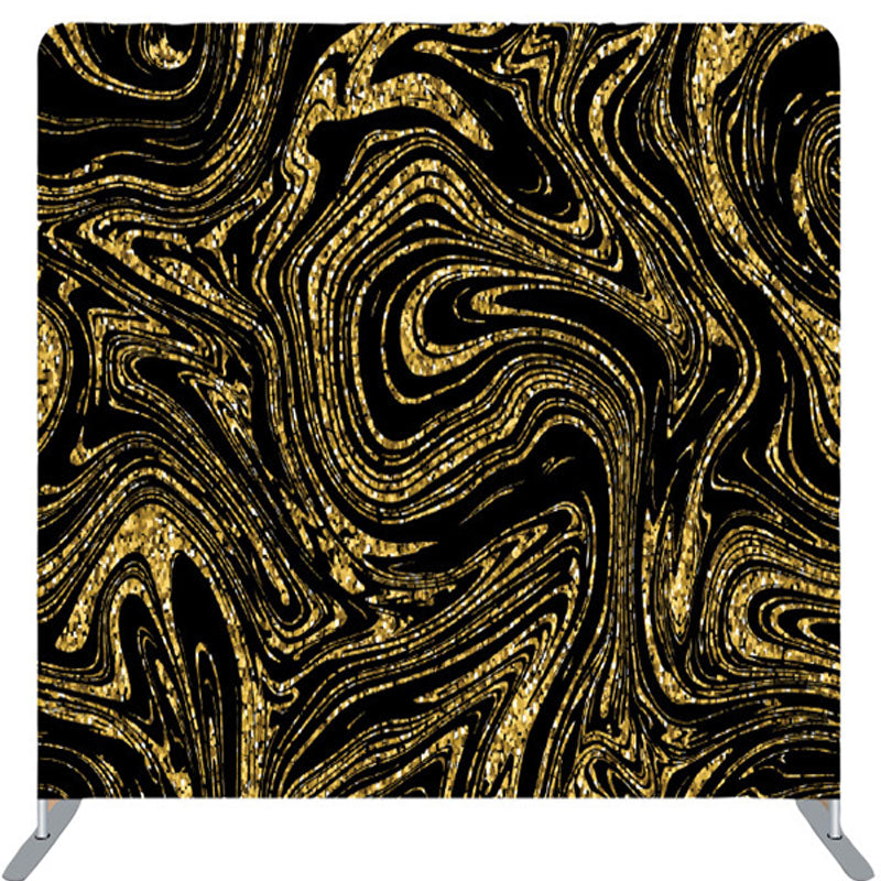 Lofaris Black Gold Abstract Liquid Texture Backdrop For Decor