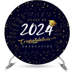 Lofaris Black Gold Class Of 2024 Round Graduation Backdrop