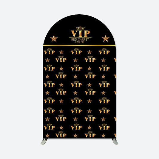 Lofaris Black Gold Vip Arch Backdrop For Red Carpet Event
