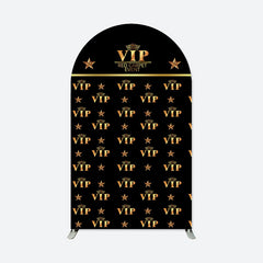 Lofaris Black Gold Vip Arch Backdrop For Red Carpet Event