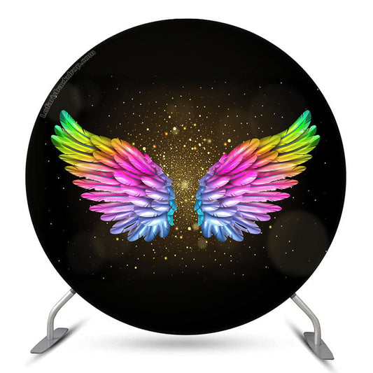 Lofaris Black Golden With Colorful Wing Circle Backdrop Kit