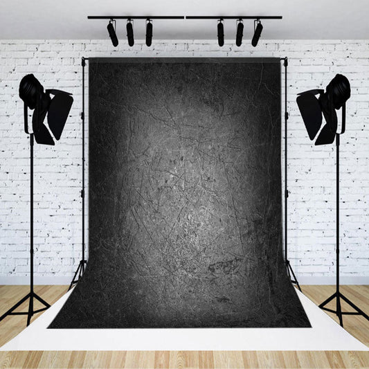 Lofaris Black Gray Metal Scratch Abstract Textured Backdrop