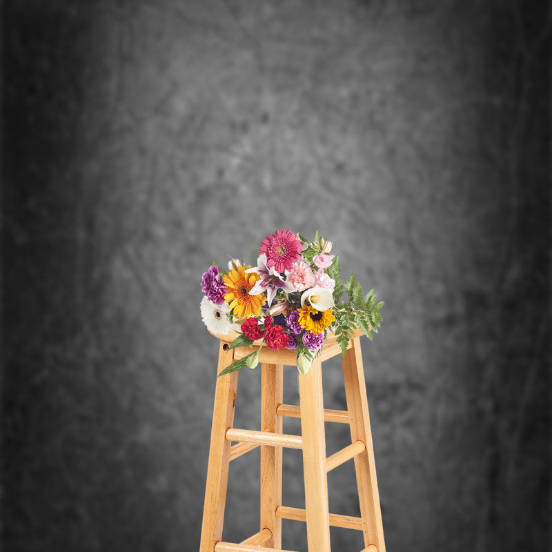 Lofaris Black Gray Metal Scratch Abstract Textured Backdrop