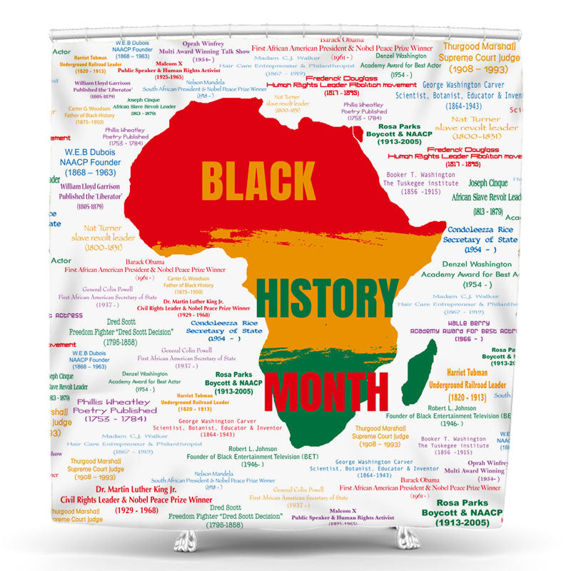 Lofaris Black History Month Pioneers Name Shower Curtain