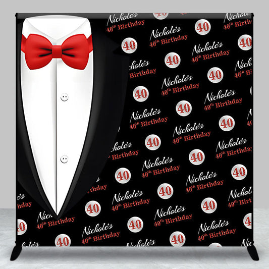 Lofaris Black Men Suit Custom 40th Birthday Theme Backdrop