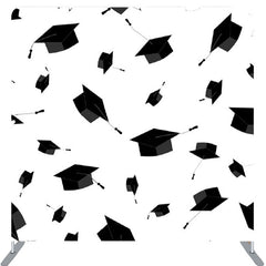 Lofaris Black Mortarboard White Simple Graduation Backdrop