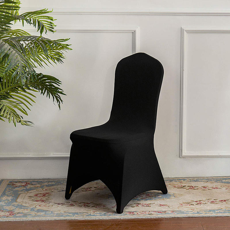 Lofaris Black Open Back Stretch Spandex Banquet Chair Cover