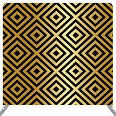 Lofaris Black Rhombus Patchwork Pattern Gold Backdrop Decor