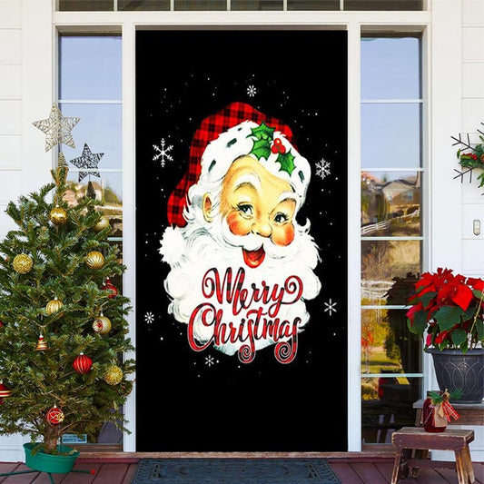 Lofaris Black Santa Claus Snowflake Christmas Door Cover