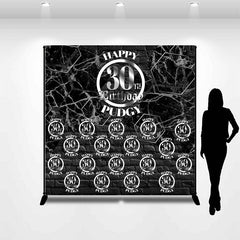 Lofaris Black Sliver Repeat Custom 30th Birthday Backdrop