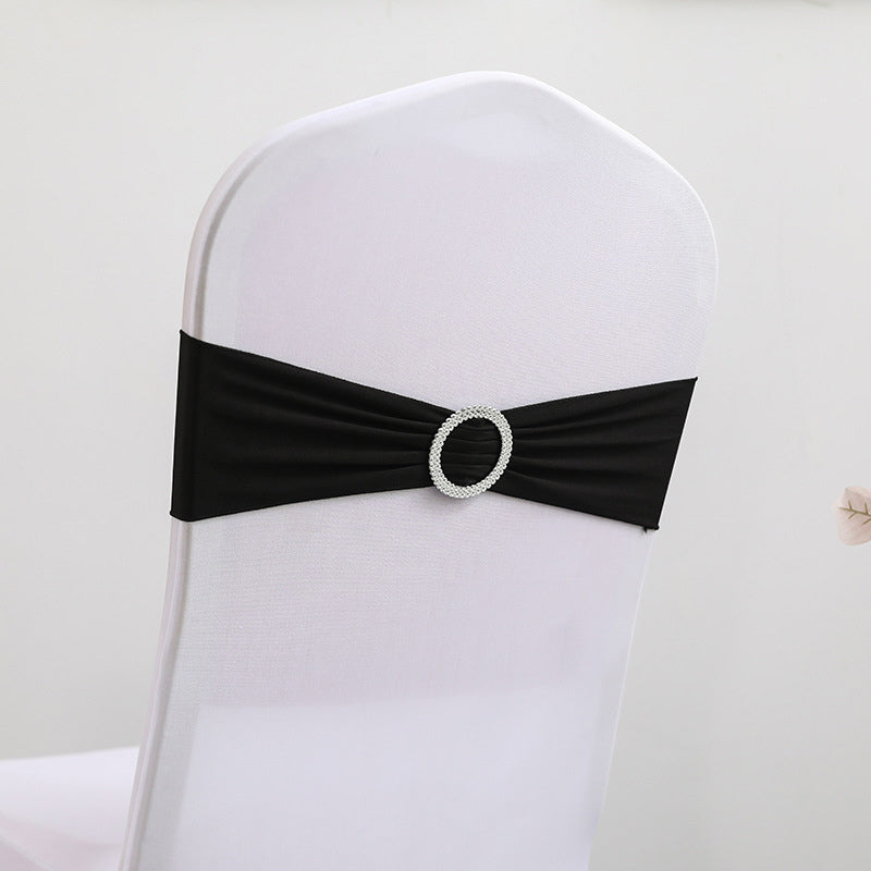 Lofaris Black Spandex Elastic Banquet Chair Bands Ties Bows