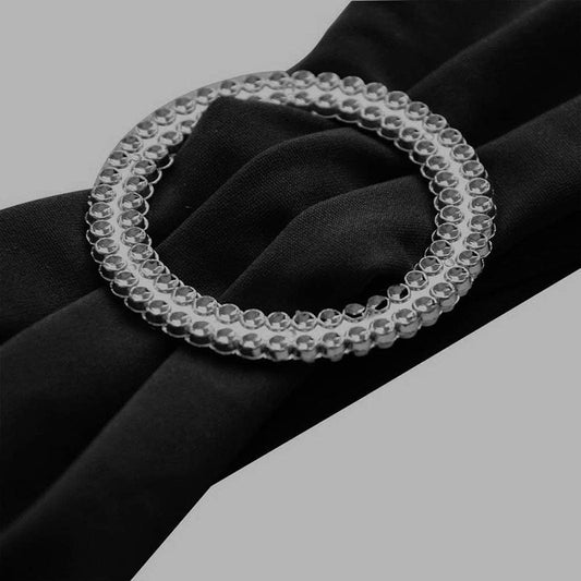 Lofaris Black Spandex Elastic Banquet Chair Bands Ties Bows