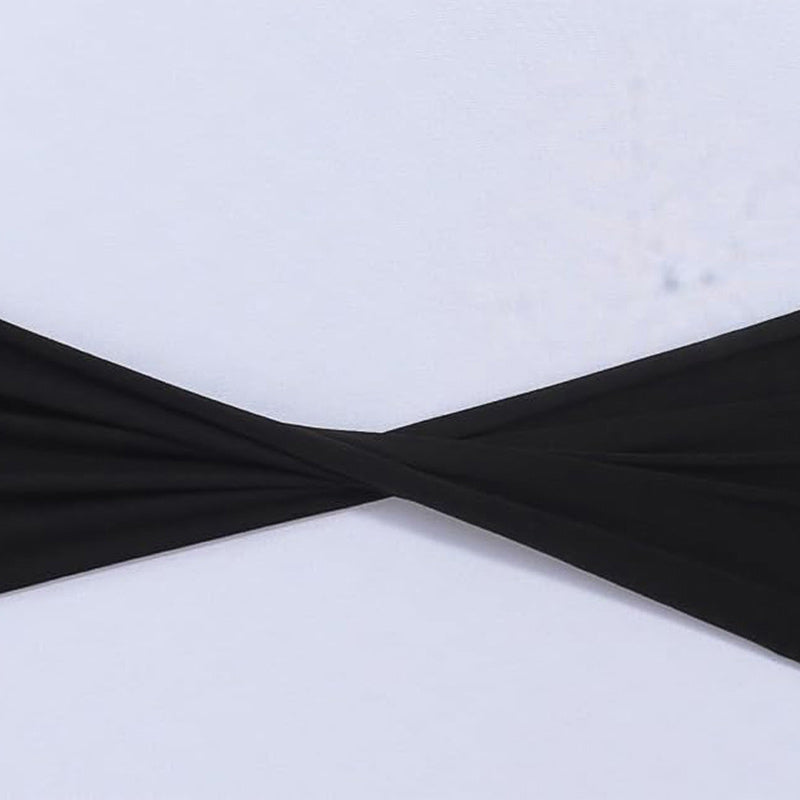 Lofaris Black Spandex Elastic Slider Banquet Chair Sashes Bow
