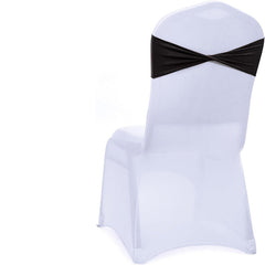 Lofaris Black Spandex Elastic Slider Banquet Chair Sashes Bow